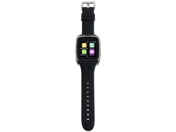 Smartwatch GHIA OMNIA: Procesador Mediatek MTK 6260 a 533 MHz, Memoria RAM de 16MB, Almacenamiento de 8MB (microSD hasta 32GB), Pantalla TFT de 1.54