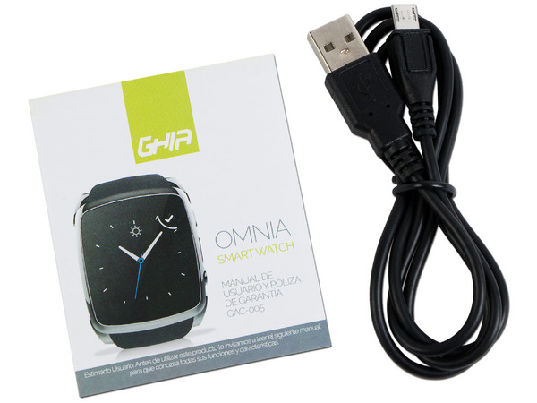 Smartwatch GHIA OMNIA: Procesador Mediatek MTK 6260 a 533 MHz, Memoria RAM de 16MB, Almacenamiento de 8MB (microSD hasta 32GB), Pantalla TFT de 1.54