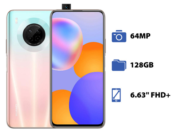 Smartphone Huawei Y9A:
Procesador Mediatek Helio G80 Octa Core (hasta 2.0 GHz),
Memoria RAM de 6GB, Almacenamiento de 128GB,
Pantalla LED Multi Touch de 6.63