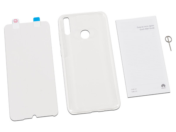 Smartphone Huawei Y7 2019:
Procesador Snapdragon 450 (1.8 GHz),
Memoria RAM de 3GB, Almacenamiento de 32 GB,
Pantalla 6.25
