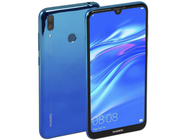 Smartphone Huawei Y7 2019:
Procesador Snapdragon 450 (1.8 GHz),
Memoria RAM de 3GB, Almacenamiento de 32GB,
Pantalla 6.26