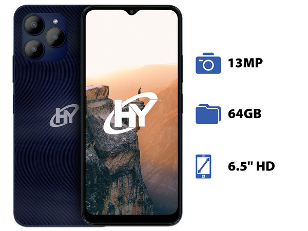 Smartphone Hyundai HYLine Plus: 
Procesador Unisoc SC9863A (Hasta 1.6GHz), 
Memoria RAM de 4GB, 
Almacenamiento de 64GB, 
Pantalla LED Multi Touch de 6.56