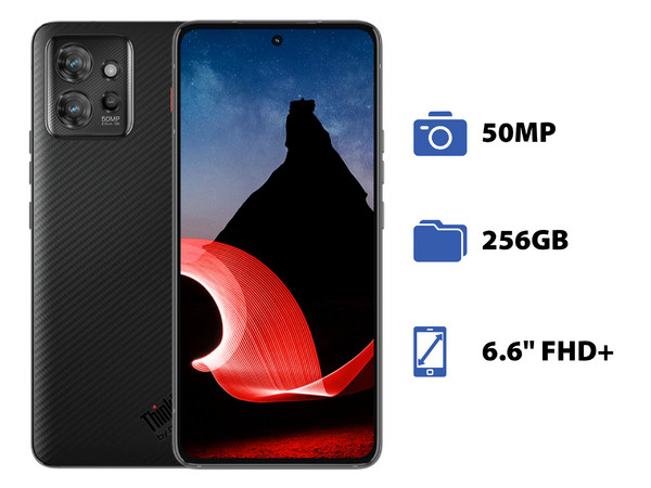 Smartphone Lenovo ThinkPhone:
Procesador Snapdragon 8+ Gen 1 (hasta 3.2 GHz),
Memoria RAM de 8GB,
Almacenamiento de 256GB,
Pantalla AMOLED Multi-Touch de 6.6