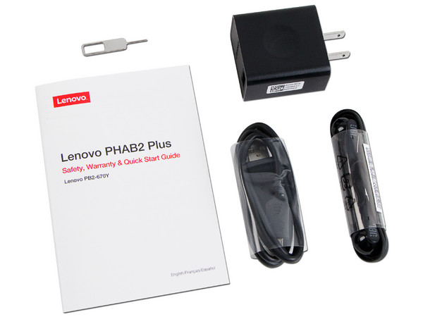 Smartphone Lenovo Phab 2 Plus PB2-670Y:
Procesador MediaTek MTK8783 Octa-Core,
Memoria RAM de 3GB, Almacenamiento de 32GB,
Pantalla LED Multi-touch de 6.4