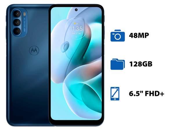 Smartphone Motorola Moto G41: 
Procesador Helio G85 (hasta 2.0 GHz) 
Memoria RAM de 4GB, Almacenamiento de 128GB,
Pantalla LED Multi Touch de 6.5