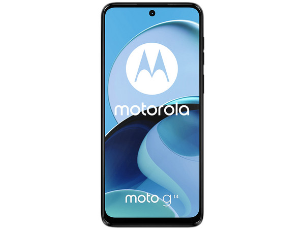 Smartphone Motorola Moto G14: 
Procesador Octa-Core (hasta 2.0 GHz), 
Memoria RAM de 4GB, Almacenamiento de 128GB, 
Pantalla LED Multi-Touch de 6.5