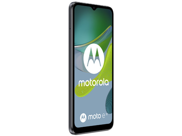 Smartphone Motorola Moto E13: 
Procesador UNISOC T606 (hasta 1.6 GHz), 
Memoria RAM de 2GB, 
Almacenamiento de 64GB, 
Pantalla LED Multi-Touch de 6.5