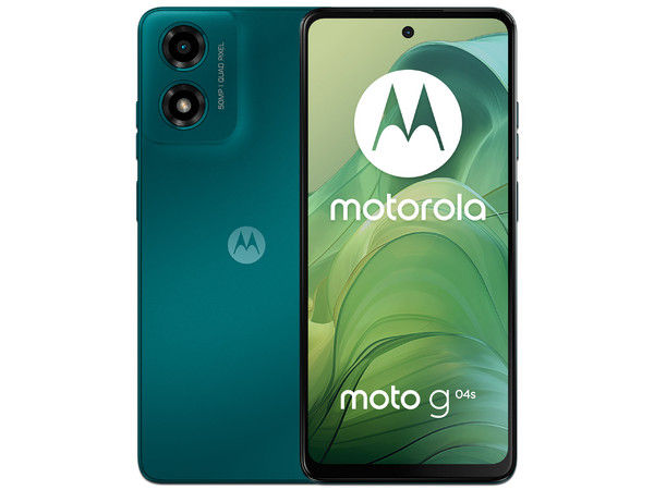 Smartphone Motorola Moto G04s: 
Procesador Unisoc T606 (hasta 1.6 GHz), 
Memoria RAM de 4GB, Almacenamiento de 256GB, 
Pantalla LED Multi Touch de 6.6