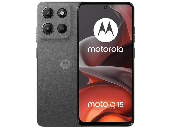 Smartphone Motorola Moto G15: 
Procesador Mediatek Helio G81 (hasta 2.0 GHz), 
Memoria RAM de 4GB, Almacenamiento de 128GB, 
Pantalla LED Multi-Touch de 6.7