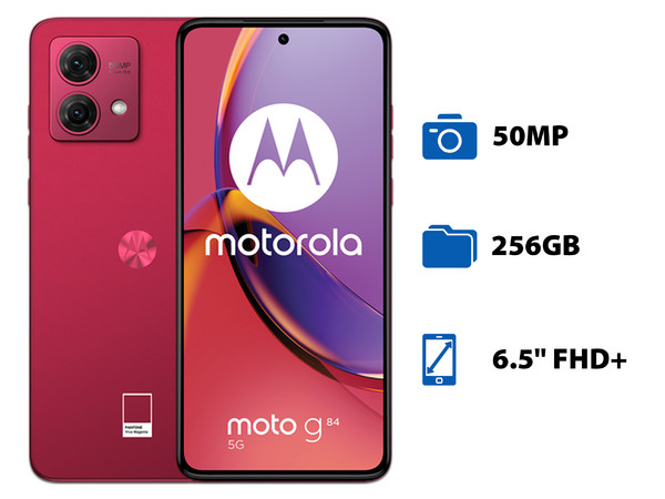 Smartphone Motorola Moto G84 5G: Procesador Octa Core (hasta 2.2 GHz), Memoria RAM de 8GB, Almacenamiento de 256GB, Pantalla LED Multi-Touch de 6.5