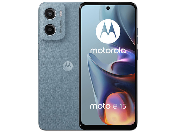 Smartphone Motorola Moto E15: 
Procesador Mediatek Helio G81 (hasta 2.0 GHz), 
Memoria RAM de 2GB, Almacenamiento de 64GB, 
Pantalla LED-Multi-Touch de 6.67