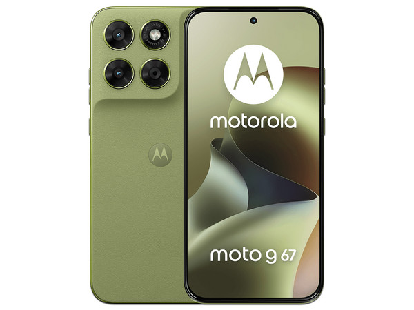 Smartphone Motorola Moto G67: 
Procesador MediaTek Dimensity 6300 (hasta 2.4 GHz), 
Memoria RAM de 4GB, Almacenamiento de 256GB, 
Pantalla LED de 6.7