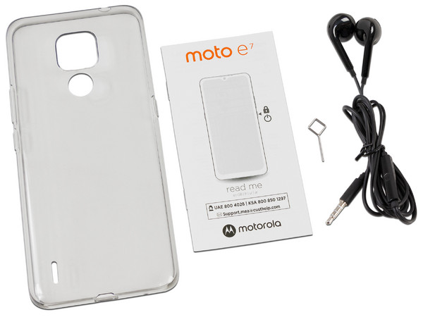 Smartphone Motorola Moto E7:
Procesador Mediatek Helio G25 Octa-Core (hasta 2.0 GHz),
Memoria RAM de 4GB, Almacenamiento de 64GB,
Pantalla LED Multi Touch de 6.5