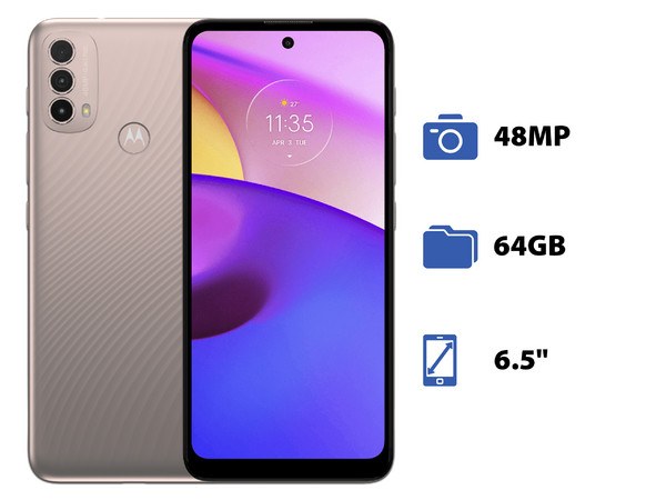 Smartphone Motorola Moto E40:
Procesador UNISOC T700 (hasta 1.8 GHz),
Memoria RAM de 4GB, Almacenamiento de 64GB,
Pantalla LED de 6.5