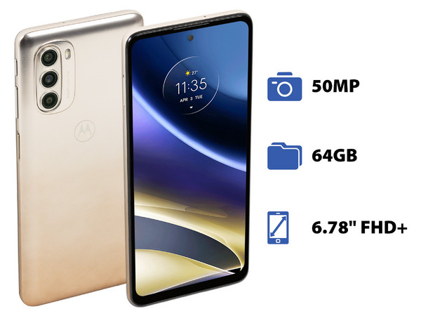 Smartphone Motorola Moto G51 5G: 
Procesador Snapdragon 480+ (hasta 2.2 GHz), 
Memoria RAM de 4GB, Almacenamiento de 64GB, 
Pantalla LED Multi Touch de 6.78