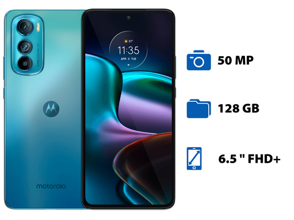 Smartphone Motorola Edge 30:
Procesador Octa Core (hasta 2.5 GHz),
Memoria RAM 8GB, Almacenamiento de 128GB,
Pantalla AMOLED de 6.5