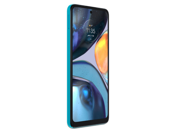 Smartphone Motorola Moto G22:
Procesador MediaTek Helio G37 Octa Core (hasta 2.3 GHz),
Memoria RAM 4GB,
Almacenamiento de 128GB,
Pantalla LCD Multi touch HD+ de 6.5