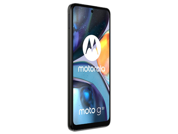 Smartphone Motorola Moto G22: 
Procesador Helio G37 (hasta 2.30 GHz), 
Memoria RAM de 4GB, Almacenamiento de 64GB, 
Pantalla LED Multi Touch de 6.5