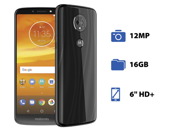 Smartphone Motorola Moto E5 Plus:
Procesador Snapdragon 425 Quad Core (1.40 GHz),
RAM de 2GB, Almacenamiento de 16GB (Expandible),
Pantalla LED de 6