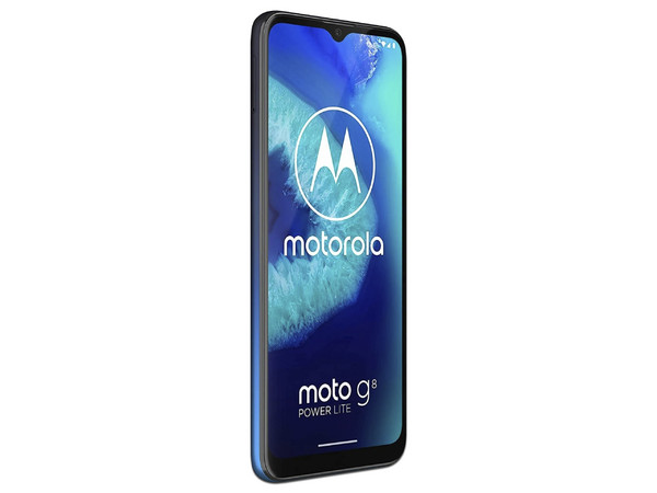 Smartphone Motorola Moto G8 Power Lite: 
Procesador Helio P35 Octa core (hasta 2.3GHz), 
Memoria RAM de 4GB, Almacenamiento de 64GB, 
Pantalla LCD IPS de 6.5