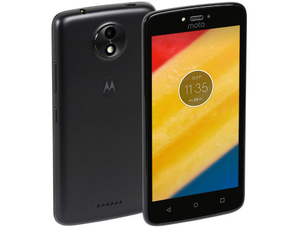 Smartphone Motorola Moto C:
Procesador Mediatek Quad Core (1.1 GHz),
Memoria RAM de 1GB, Almacenamiento de 8GB (expandible con microSD),
Pantalla 5