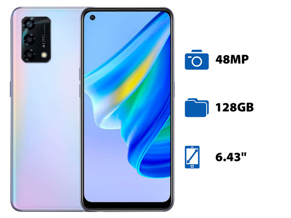 Smartphone Oppo Reno6 Lite:
Procesador Snapdragon 662,
Memoria RAM de 6 GB,
Almacenamiento de 128 GB,
Pantalla AMOLED 6.43