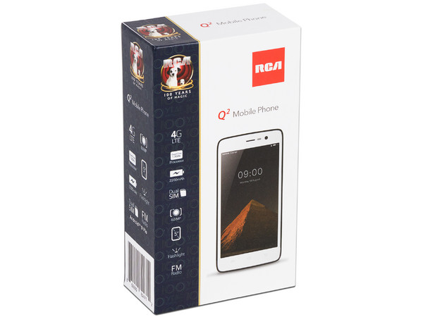 Smartphone RCA Q2:
Procesador Quad core (hasta 1.3 GHz),
Memoria RAM de 2GB, Almacenamiento de 16GB,
Pantalla LED Multi Touch de 5