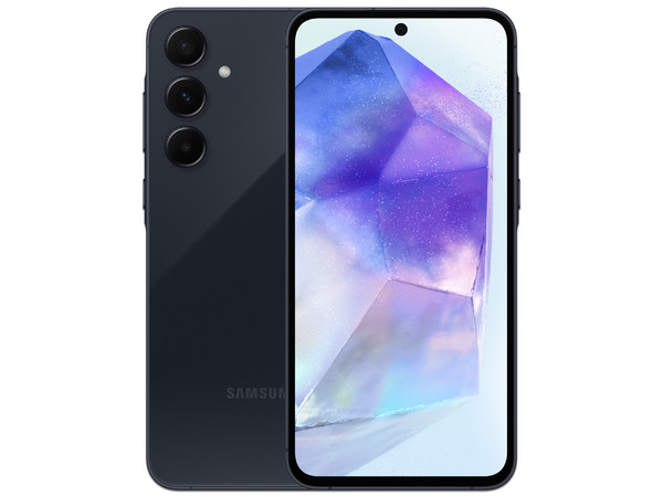 Smartphone Samsung Galaxy A55 5G:
Procesador Exynos 1480 (hasta 2.75 GHz), 
Memoria RAM de 8GB, Almacenamiento de 128GB, 
Pantalla Super AMOLED de 6.6