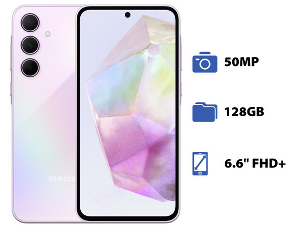 Smartphone Samsung Galaxy A35 5G: Procesador Octa Core (hasta 2.4 GHz), Memoria de 6GB, Almacenamiento de 128GB, Pantalla AMOLED Multi-Touch de 6.6