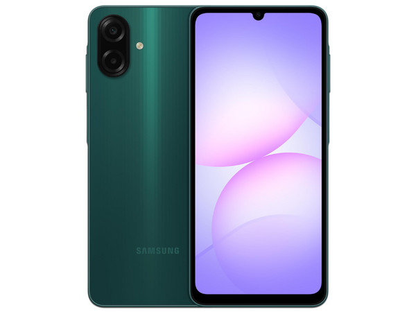 Smartphone Samsung Galaxy A07:
Procesador MediaTek Helio G85,
Memoria RAM de 4GB, Almacenamiento de 128GB,
Pantalla LCD Multi Touch de 6.7