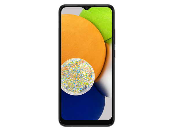 Smartphone Samsung Galaxy A03:
Procesador Octa-Core (hasta 1.6 GHz),
Memoria RAM de 4GB, Almacenamiento de 64GB,
Pantalla LED Multi Touch de 6.5