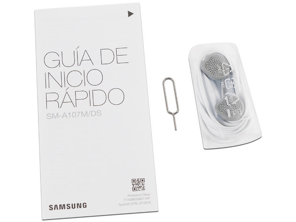Smartphone Samsung Galaxy A10s:
Procesador Octa core (hasta 1.50GHz),
Memoria RAM de 2GB, Almacenamiento de 32GB,
Pantalla de 6.1