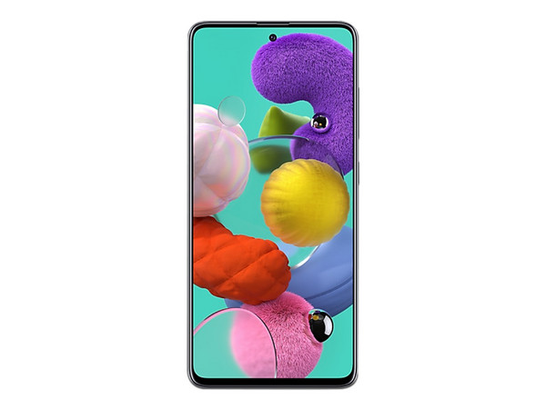 Smartphone Samsung Galaxy A51:
Procesador Octa core Cortex (hasta 2.30 GHz),
Memoria RAM de 4GB, Almacenamiento de 128GB,
Pantalla LED Multi Touch de 6.5