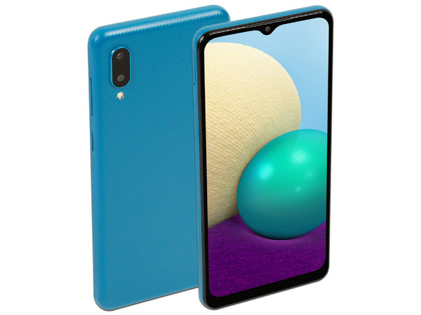 Smartphone Samsung Galaxy A02:
Procesador Quad core (hasta 1.5 GHz),
Memoria RAM de 2GB, Almacenamiento de 32GB,
Pantalla LED Multi Touch de 6.4
