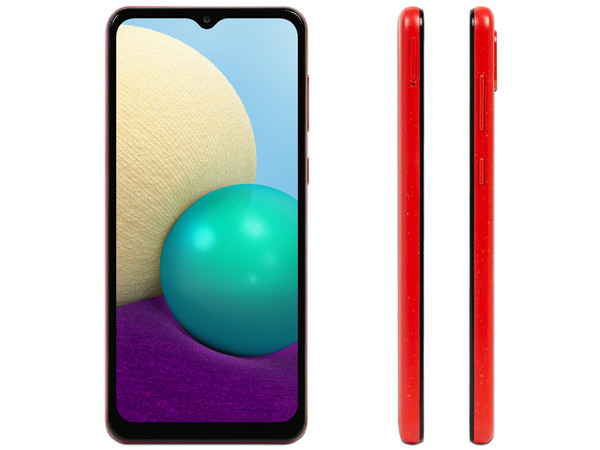 Smartphone Samsung Galaxy A02:
Procesador Quad core (hasta 1.5GHz),
Memoria RAM de 2GB, Almacenamiento de 32GB,
Pantalla LED Multi Touch de 6.4