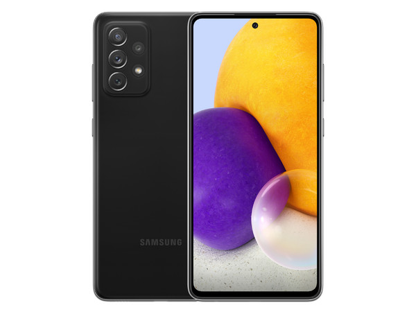 Smartphone Samsung Galaxy A72: 
Procesador Snapdragon 720G (hasta 2.3 GHz),
Memoria RAM de 6GB, Almacenamiento de 128GB,
Pantalla LED Multi Touch de 6.7