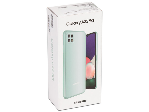 Smartphone Samsung Galaxy A22 5G: 
Procesador Dimensity 700 (hasta 2.20 GHz), 
Memoria RAM de 6GB, Almacenamiento de 128GB, 
Pantalla LED Multi Touch de 6.6