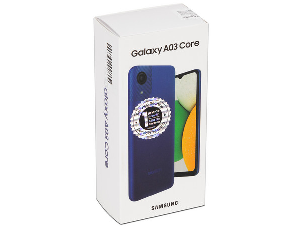Smartphone Samsung Galaxy A03 Core: 
Procesador Octa-Core (hasta 1.60 GHz),
Memoria RAM de 2GB, Almacenamiento de 32GB,
Pantalla LED Multi-Touch de 6.3