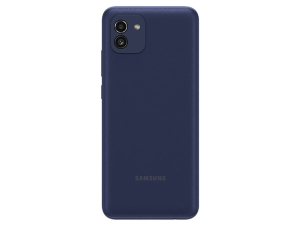 Smartphone Samsung Galaxy A03:
Procesador Octa Core (hasta 1.6 GHz),
Memoria RAM de 4GB, Almacenamiento de 128GB,
Pantalla LED Multi Touch de 6.3