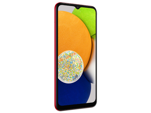 Smartphone Samsung Galaxy A03:
Procesador Octa-Core (hasta 1.60 GHz),
Memoria RAM de 4GB, 
Almacenamiento de 128GB,
Pantalla LED Multi Touch de 6.3