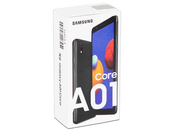 Smartphone Samsung Galaxy A01 Core: 
Procesador Quad core (hasta 1.50 GHz), 
Memoria RAM de 1GB, Almacenamiento de 16GB, 
Pantalla LED Multi Touch de 5.3