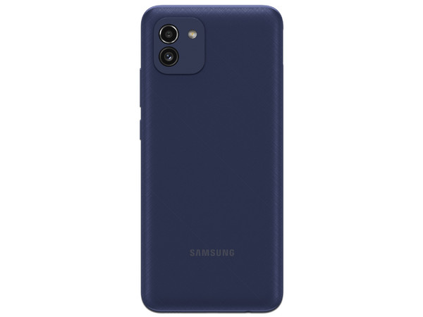 Smartphone Samsung Galaxy A03: 
Procesador Octa-core (Hasta 1.60 GHz), 
Memoria RAM de 4GB, Almacenamiento de 64GB, 
Pantalla LED Multi Touch de 6.5
