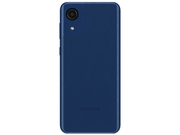 Smartphone Samsung Galaxy A03:
Procesador Unisoc SC9863A (hasta 1.6 GHz),
Memoria RAM de 2GB, Almacenamiento de 32GB,
Pantalla LED Multi Touch de 6.5
