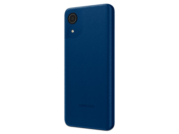 Smartphone Samsung Galaxy A03:
Procesador Unisoc SC9863A Octa Core (hasta 1.60 Ghz),
Memoria RAM de 2GB, 
Almacenamiento de 32GB,
Pantalla LED Multi Touch de 6.5