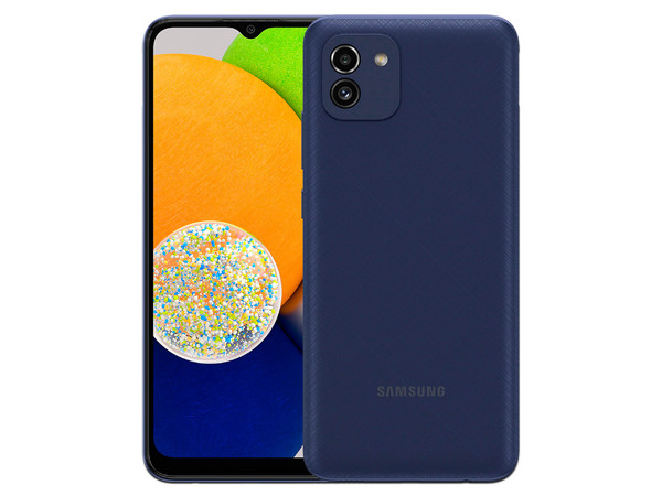 Smartphone Samsung Galaxy A03:
Procesador Octa Core (hasta 1.6 GHz),
Memoria RAM de 4GB, Almacenamiento de 128GB,
Pantalla LED Multi Touch de 6.5