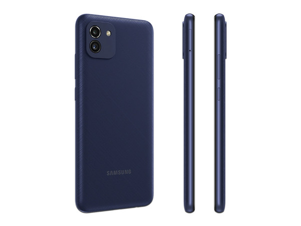 Smartphone Samsung Galaxy A03:
Procesador Octa Core (hasta 1.6 GHz),
Memoria RAM de 4GB, Almacenamiento de 128GB,
Pantalla LED Multi Touch de 6.5