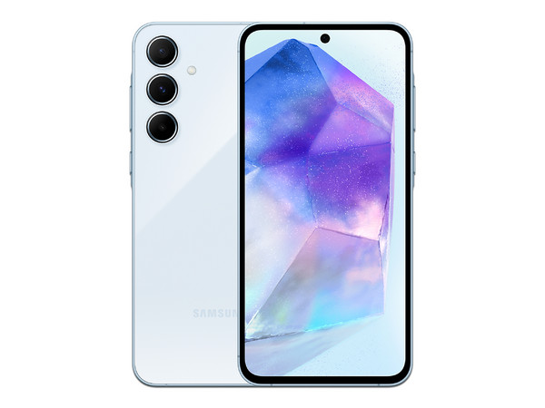 Smartphone Samsung Galaxy A55 5G: 
Procesador Octa Core (hasta 2.75 GHz), 
Memoria RAM de 8GB, Almacenamiento de 128GB, 
Pantalla Super AMOLED de 6.6