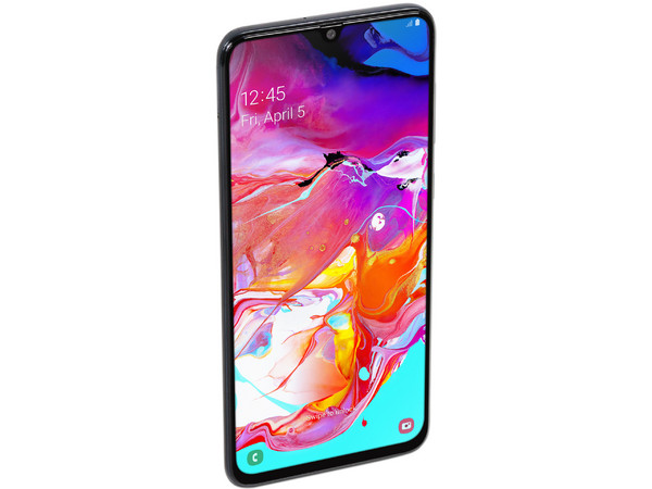 Smartphone Samsung Galaxy A70:
Procesador Snapdragon 675 Octa Core (2.0 GHz),
Memoria RAM de 6GB, 
Almacenamiento de 128GB,
Pantalla Super AMOLED de 6.5