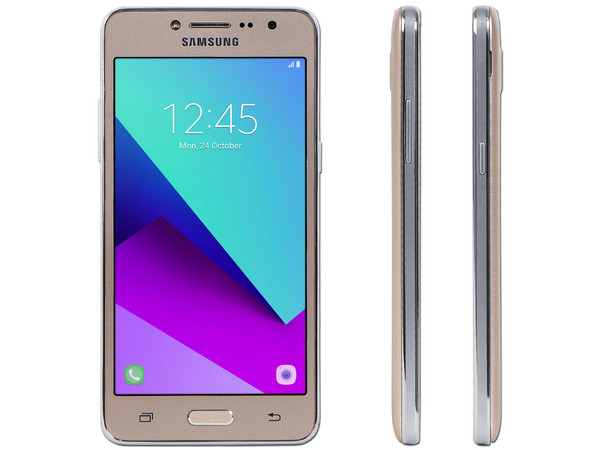 Smartphone Samsung Galaxy Grand Prime +:
Procesador Quad Core (1.4 GHz),
Memoria RAM de 1.5GB, Almacenamiento de 8GB (expandible con microSD),
Pantalla 5.0