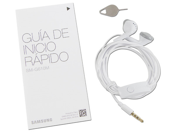 Smartphone Samsung Galaxy J7 Prime:
Procesador Octa Core (1.6 GHz),
RAM de 3GB, Almacenamiento de 16GB (expandible con microSD),
Pantalla LED  5.5